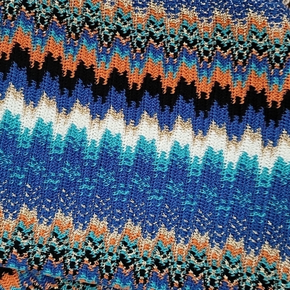 Missoni Fringe Metallic Crochet Knit Scarf - Picture 2 of 14